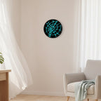 Modern Wall Clock | Black Turquoise Clock | Minimalist Silent Decor