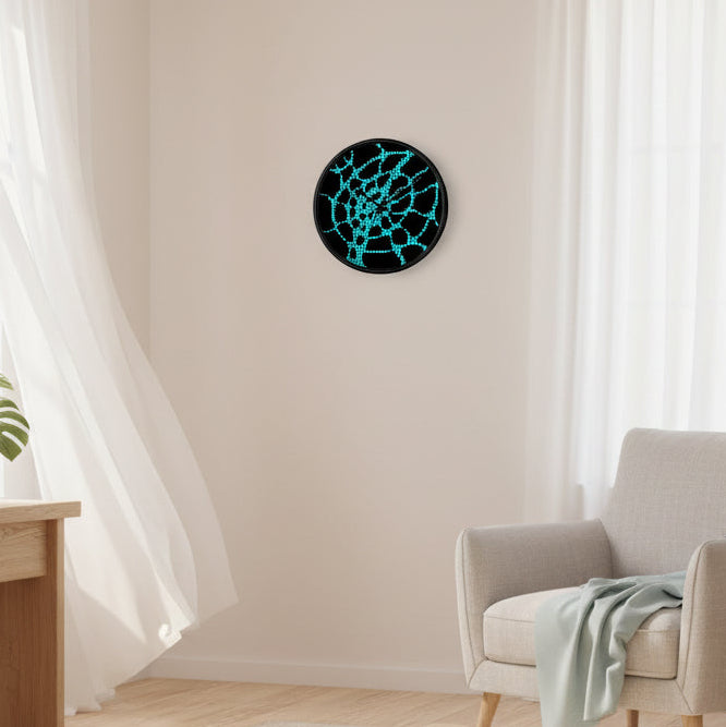Modern Wall Clock | Black Turquoise Clock | Minimalist Silent Decor