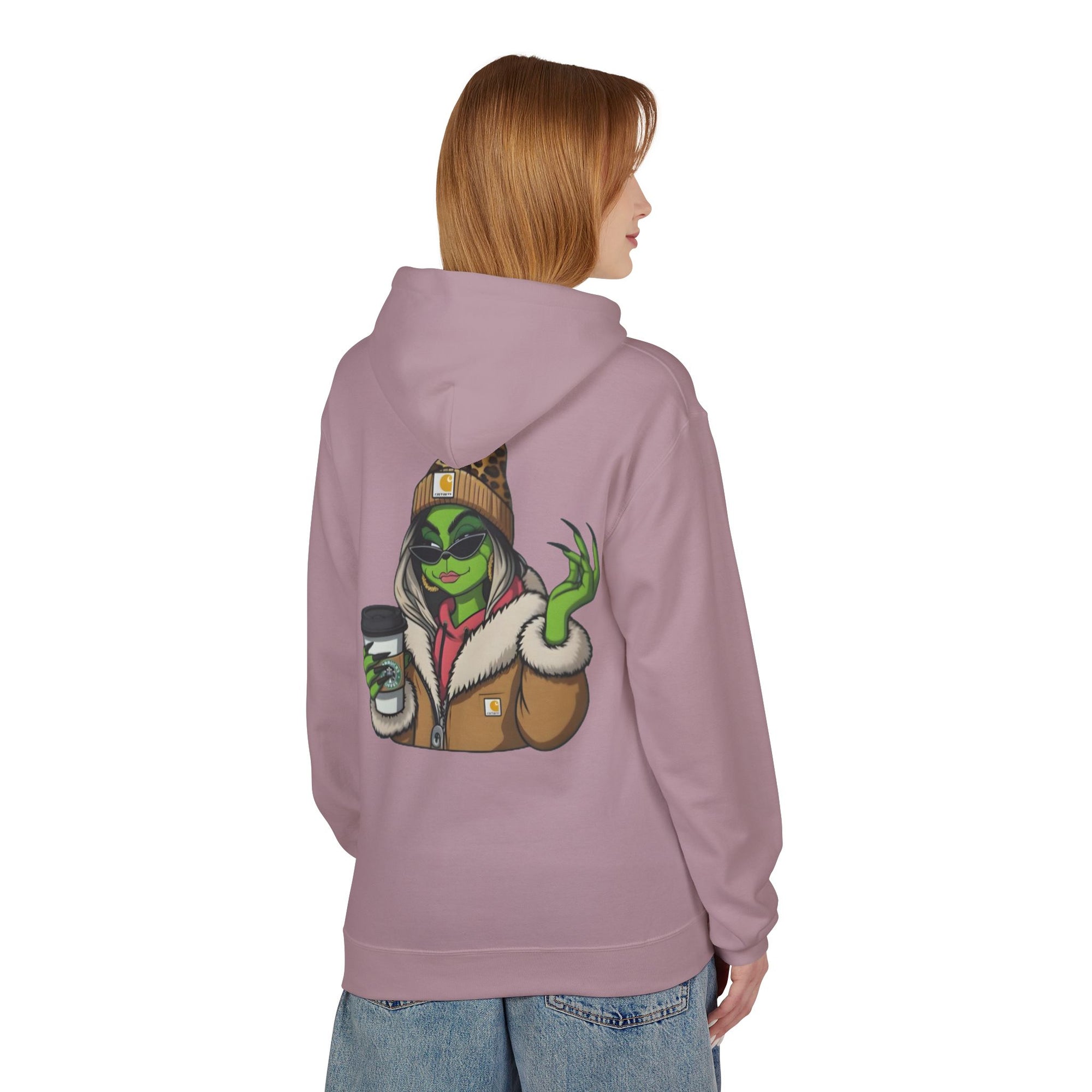 Sassy Grinch Girl Coffee Hoodie | Cozy Alien Winter Sweater | Funny Christmas Gift