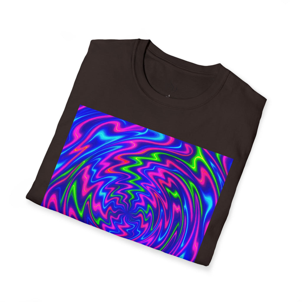 Neon Swirl Abstract T-Shirt | Lightweight Unisex Cotton Tee