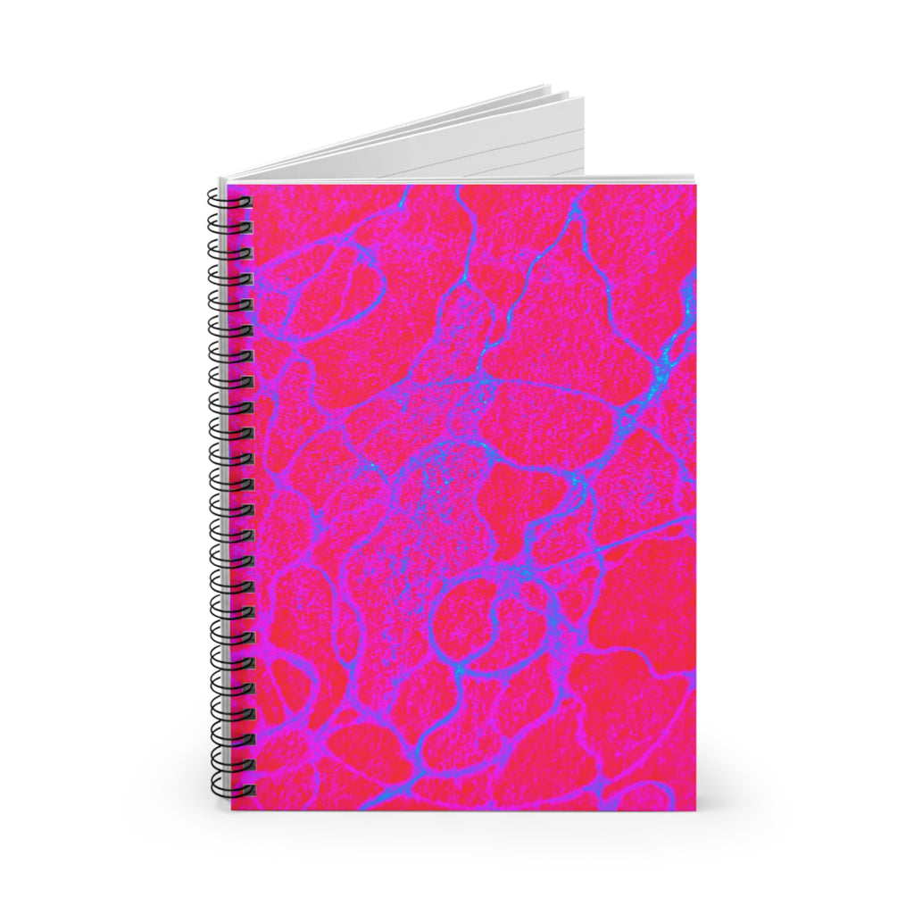Neon Pink Plasma Abstract Spiral Notebook | Vibrant Liquid Marble Journal | Creative Stationery