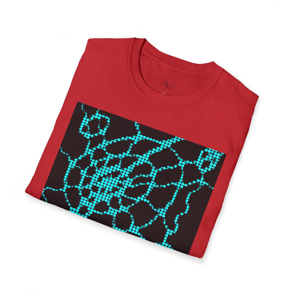 Black & Turquoise Neuro-Art T-Shirt | Soft Cotton Unisex Tee