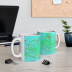 Green Abstract Mug | Modern Ceramic Coffee Cup | Nature Inspired Gift