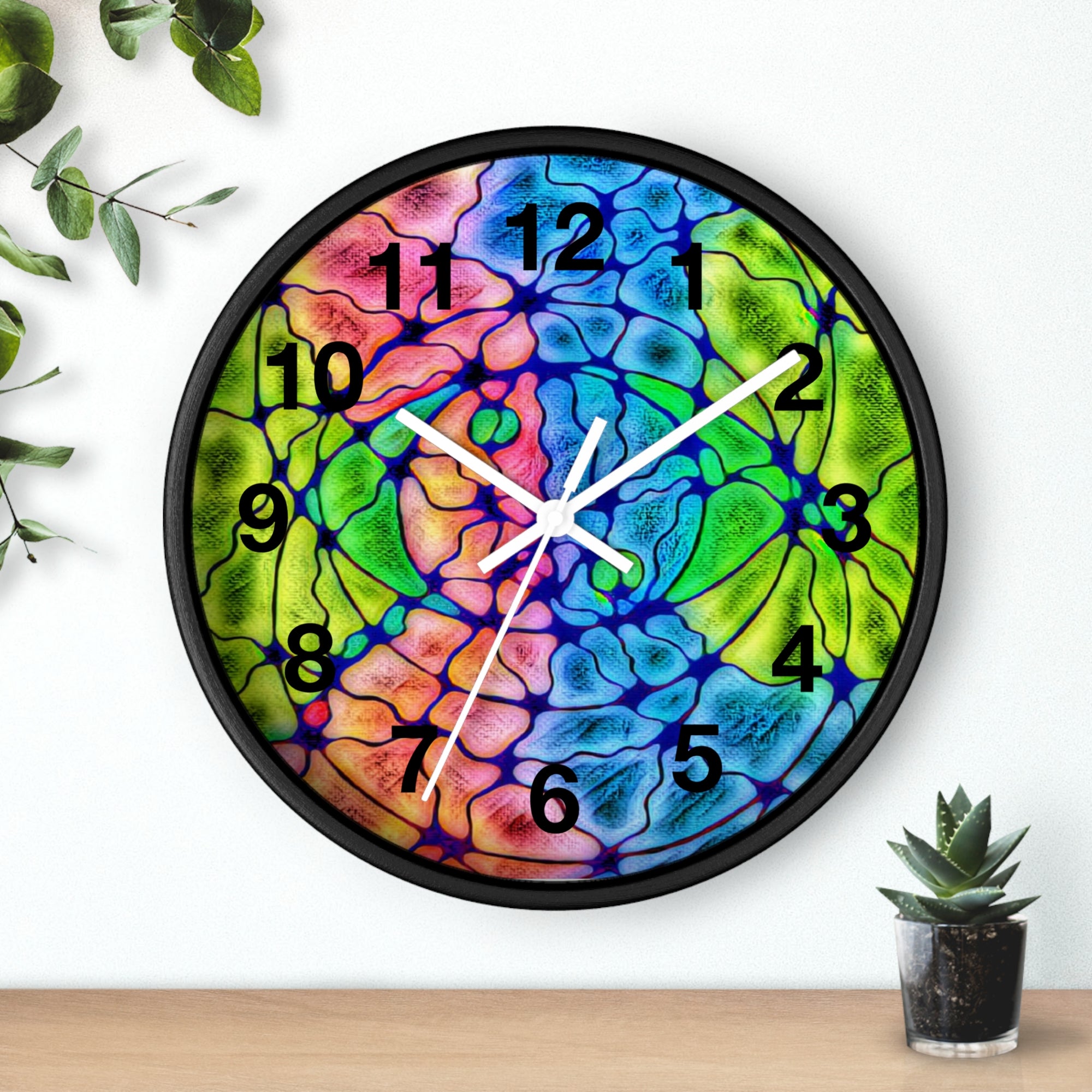 Vibrant Abstract Splatter Wall Clock | Colorful Modern Art Decor | Silent Unique Gift