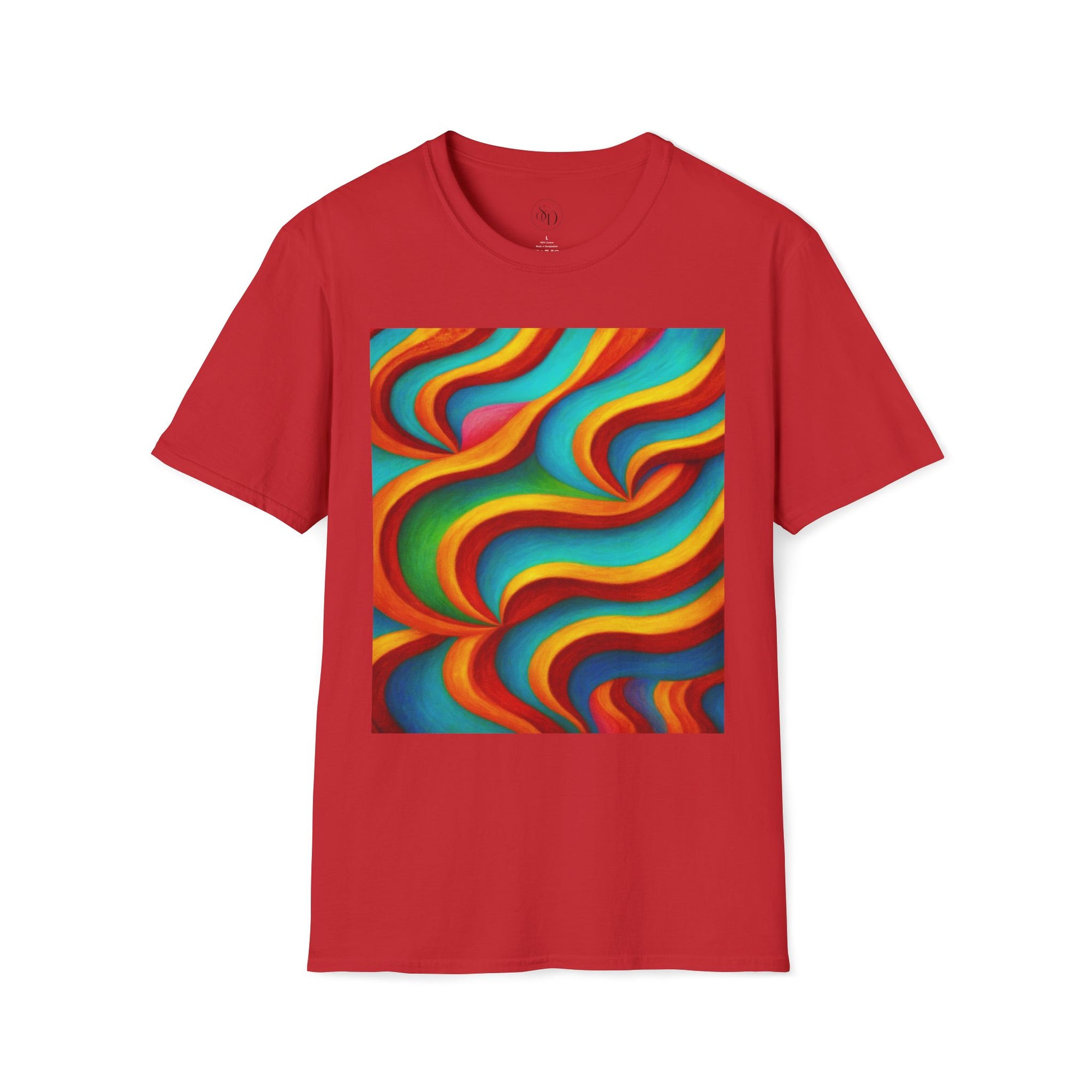 Psychedelic Rainbow Wave T-Shirt | Vibrant Neuro-Art Unisex Tee