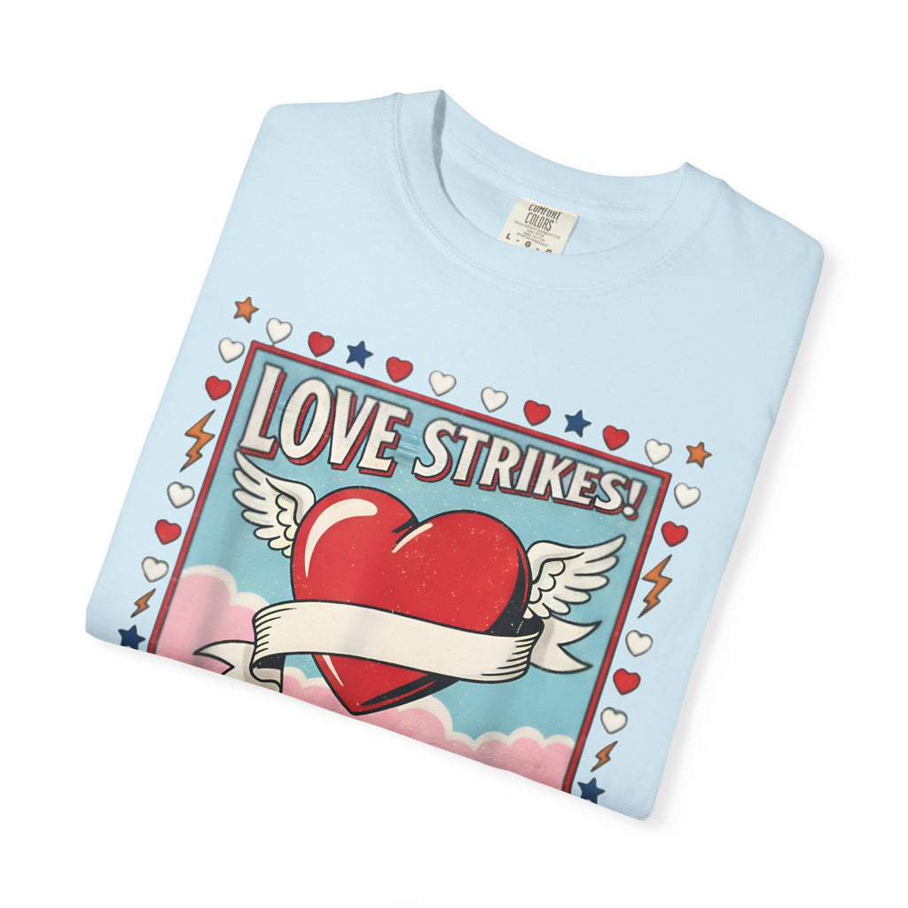 Love Strikes Cupid Heart T-Shirt | Valentine's Day Retro Graphic