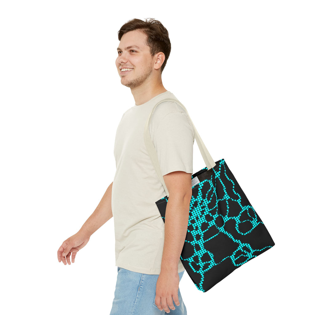 Modern Abstract Tote Bag | Blue Pattern Everyday Shopper