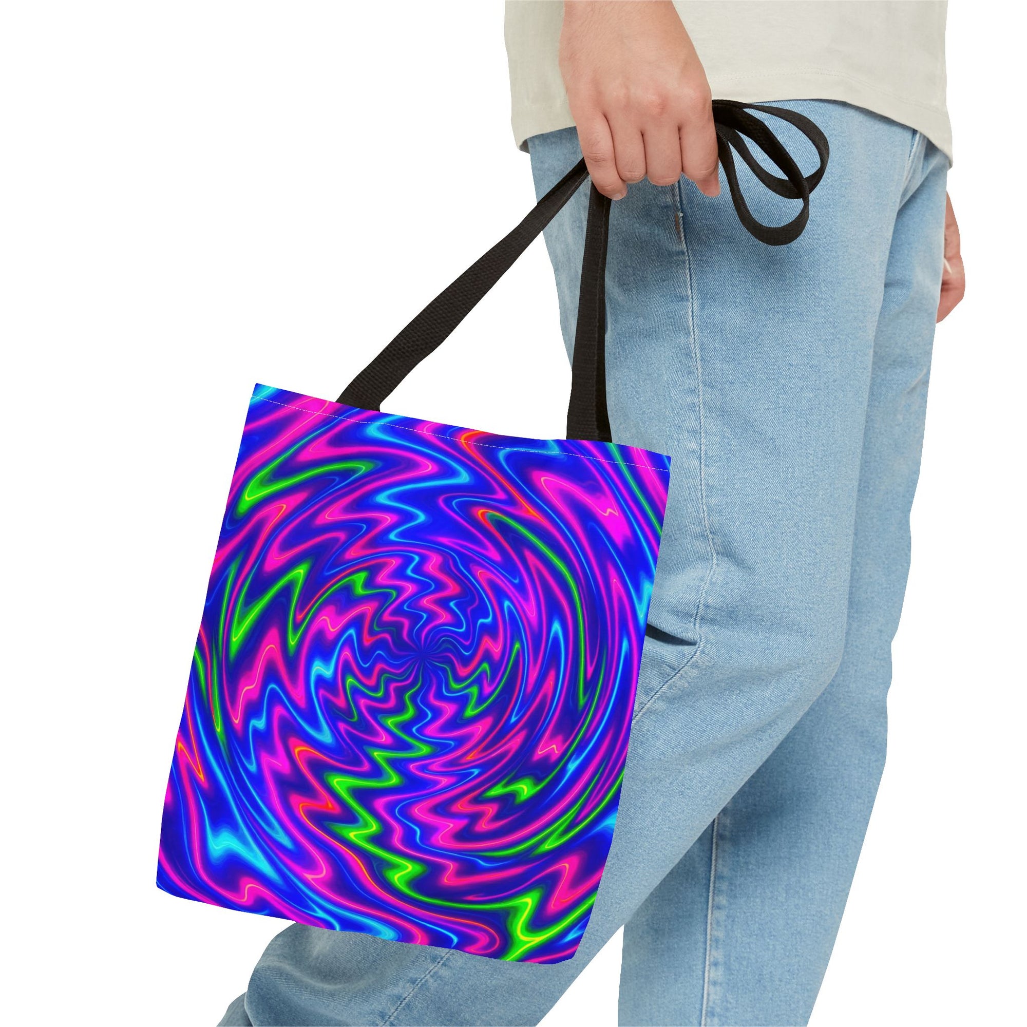 Neon Psychedelic Tote | Colorful Swirl Art Bag