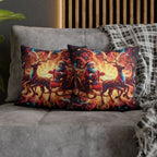 Santa Sleigh Throw Pillow | Christmas Reindeer Cushion