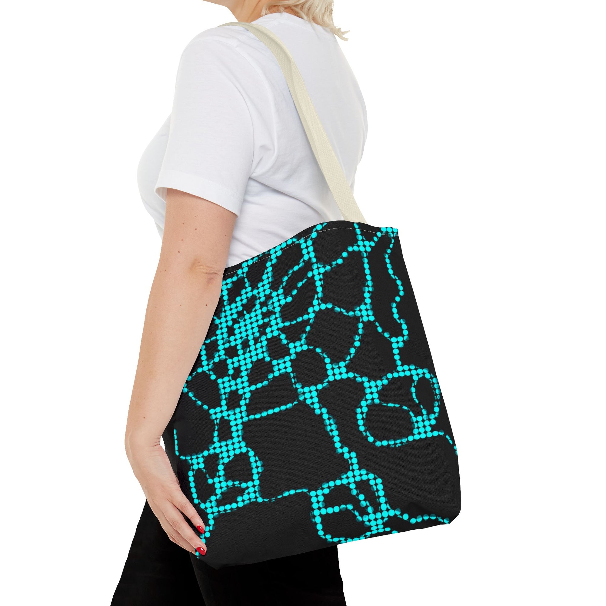 Modern Abstract Tote Bag | Blue Pattern Everyday Shopper