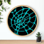 Modern Wall Clock | Black Turquoise Clock | Minimalist Silent Decor