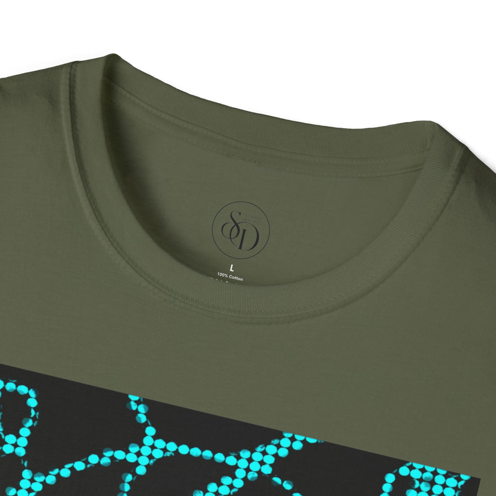 Black & Turquoise Neuro-Art T-Shirt | Soft Cotton Unisex Tee