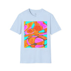 Abstract Floral T-Shirt | Pink Orange Art Graphic Tee
