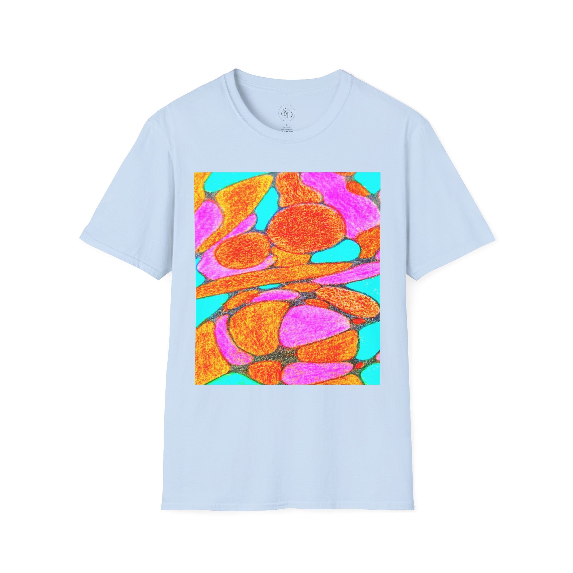 Abstract Floral T-Shirt | Pink Orange Art Graphic Tee