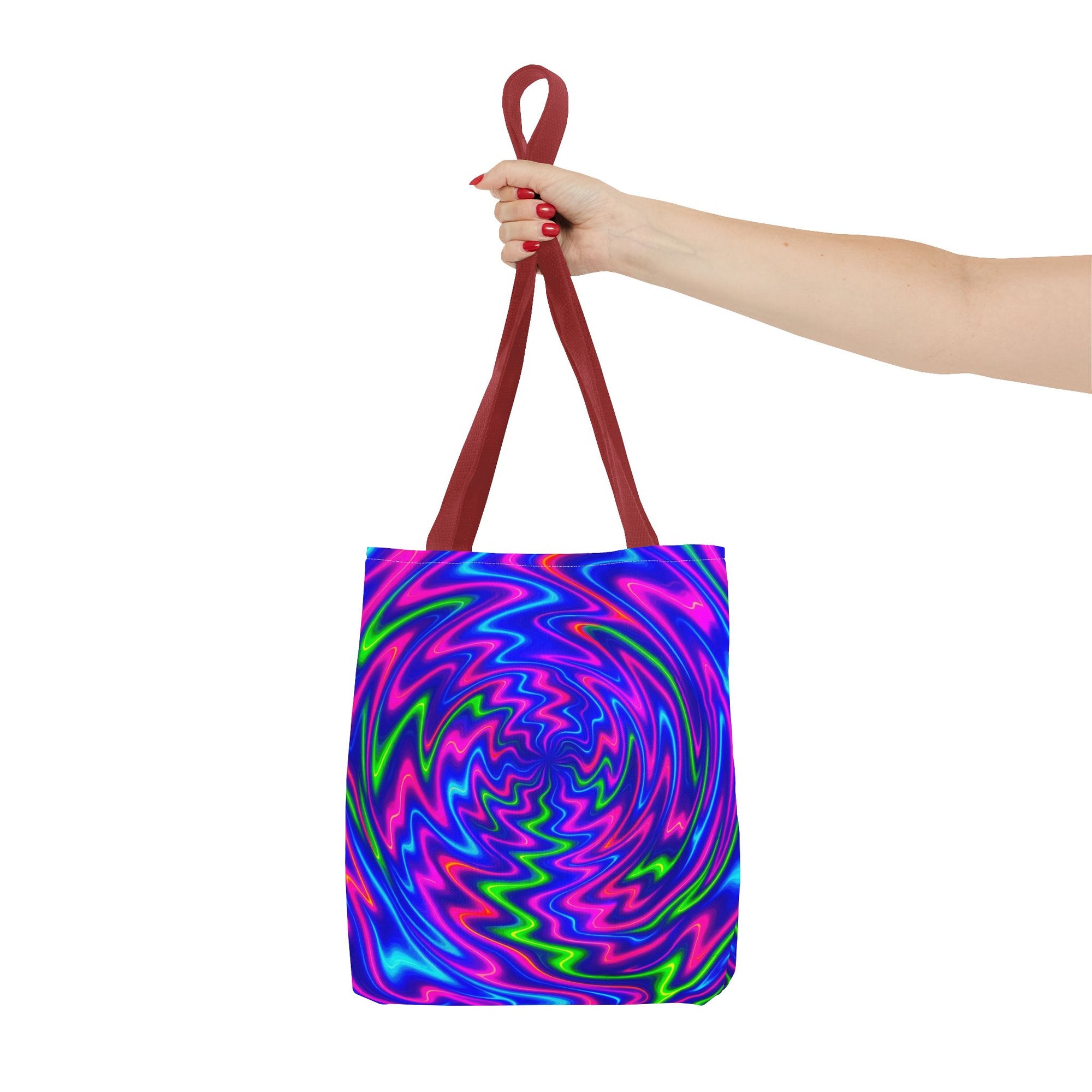 Neon Psychedelic Tote | Colorful Swirl Art Bag
