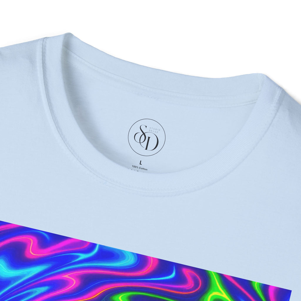 Neon Swirl Abstract T-Shirt | Lightweight Unisex Cotton Tee