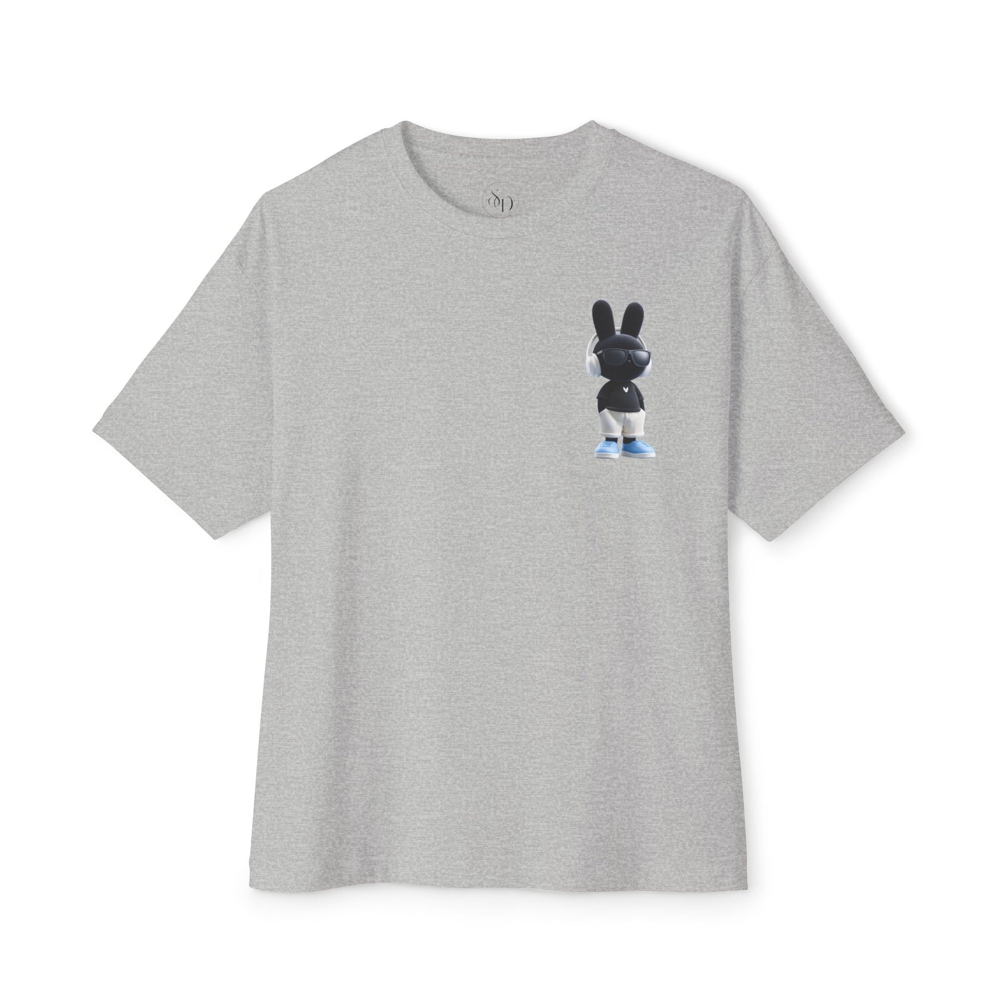 Oversized | Black Bunny Character Tee | Bunny Graphic T-Shirt