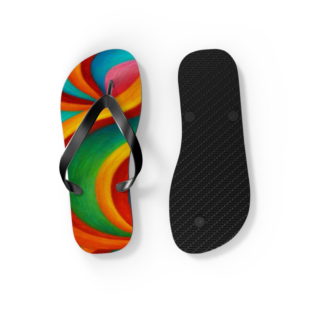 Colorful Artistic Flip Flops | Vibrant Summer Festival Sandals