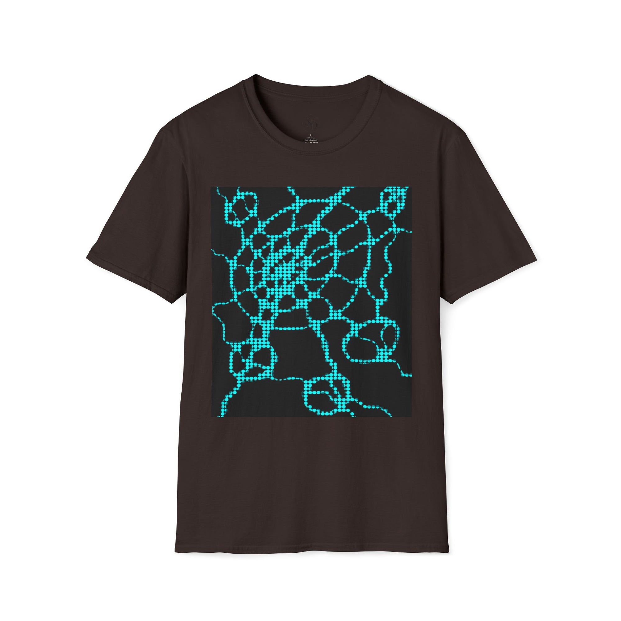 Black & Turquoise Neuro-Art T-Shirt | Soft Cotton Unisex Tee