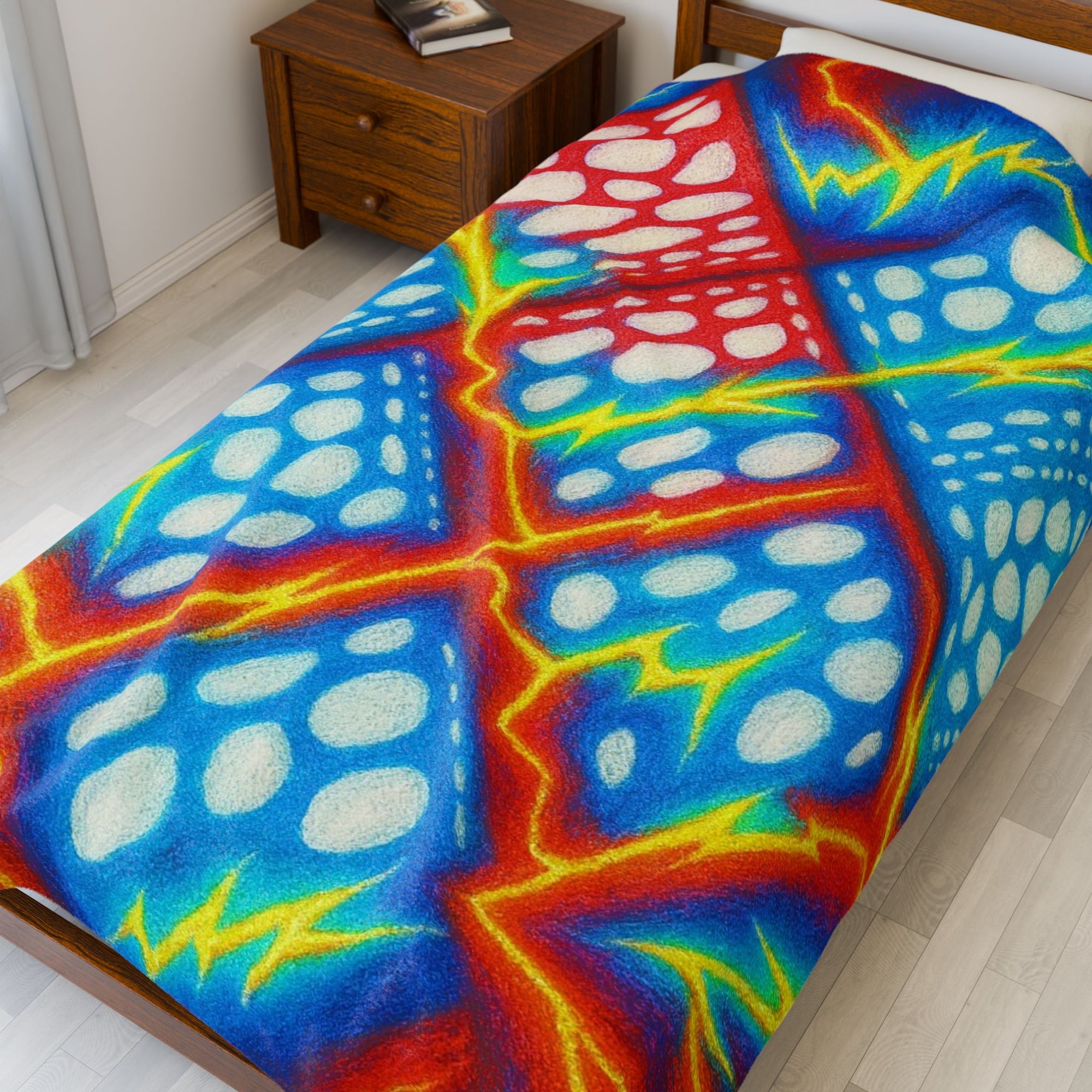 Vibrant Velveteen Plush Blanket - Cozy Throw for Comfort, Kids Room Decor, Vibrant Blanket Gift, Home Accents, Parties & Holidays