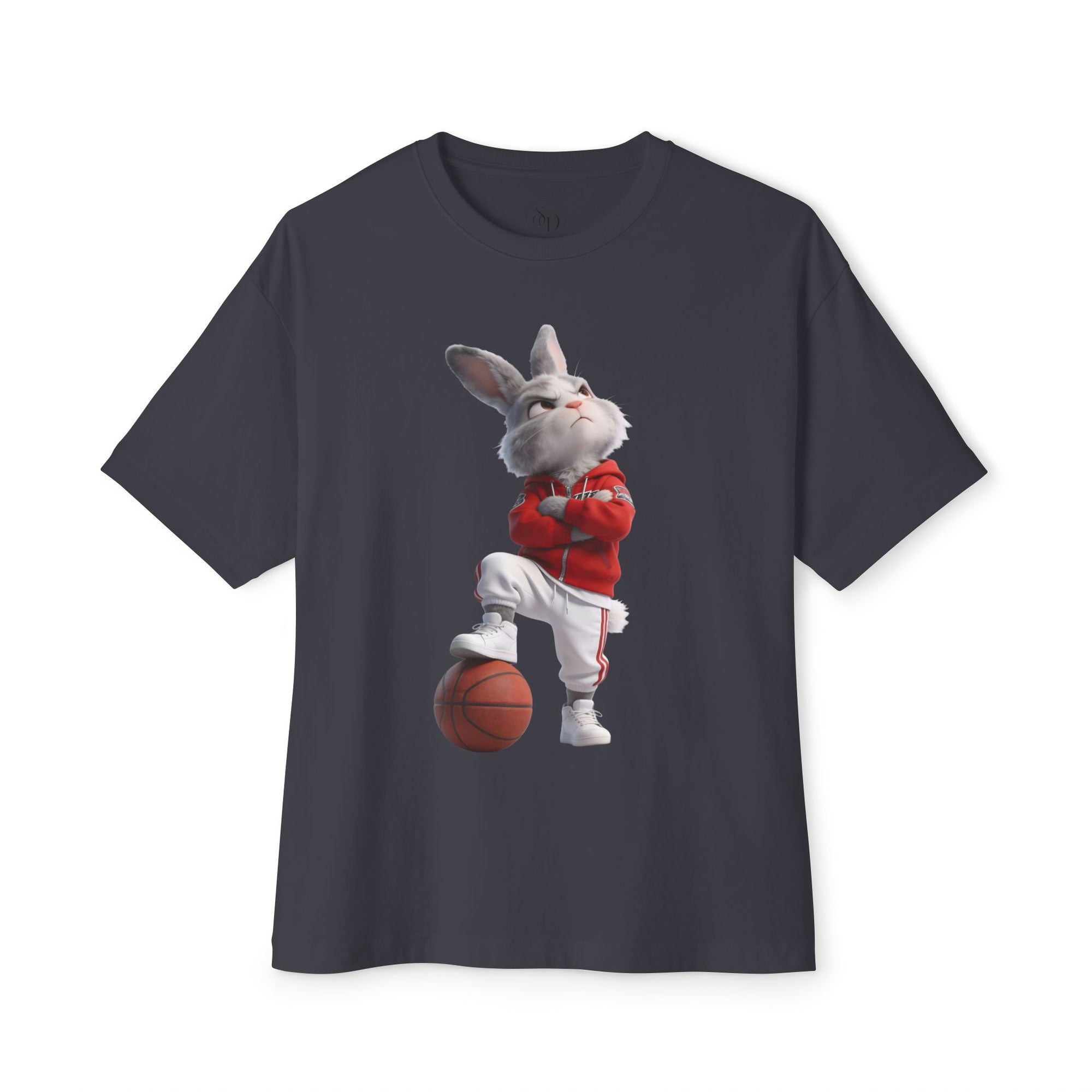 Oversized Bunny Basketball Player Graphic T-Shirt