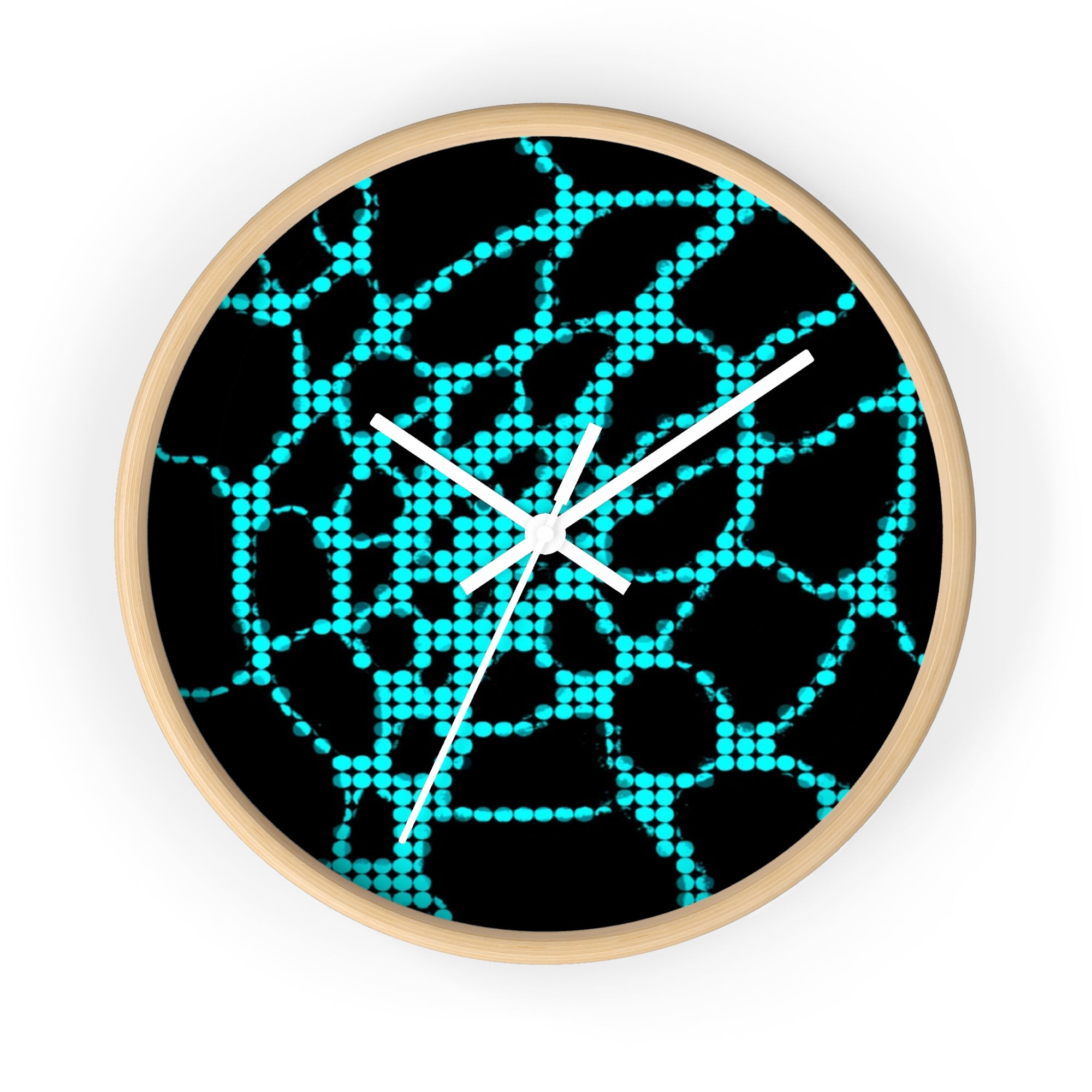 Modern Wall Clock | Black Turquoise Clock | Minimalist Silent Decor