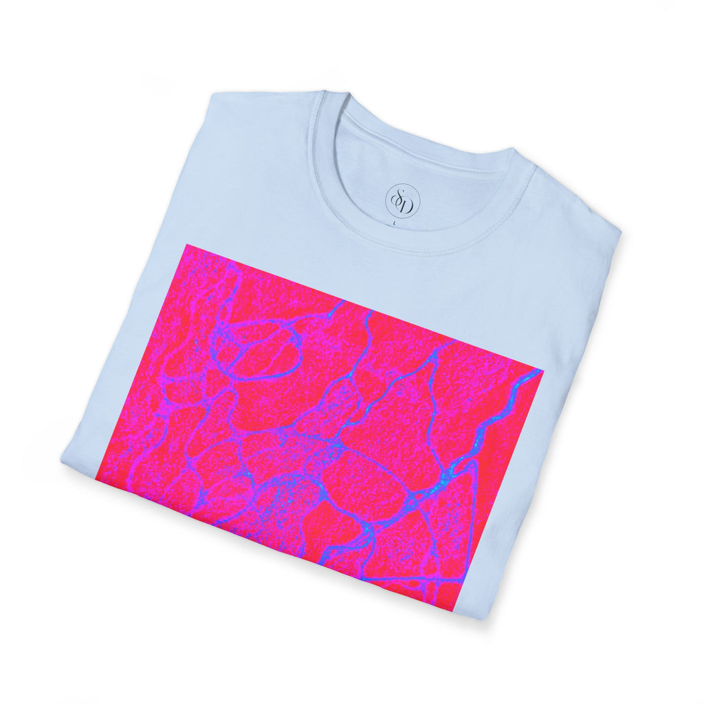 Neon Pink Plasma Abstract Unisex Tee | Vibrant Marble Graphic Shirt