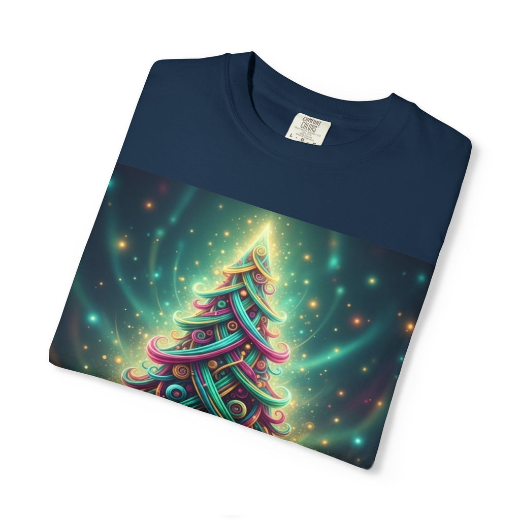 Neon Celtic Knot Christmas Tree T-Shirt | Colorful Holiday Design