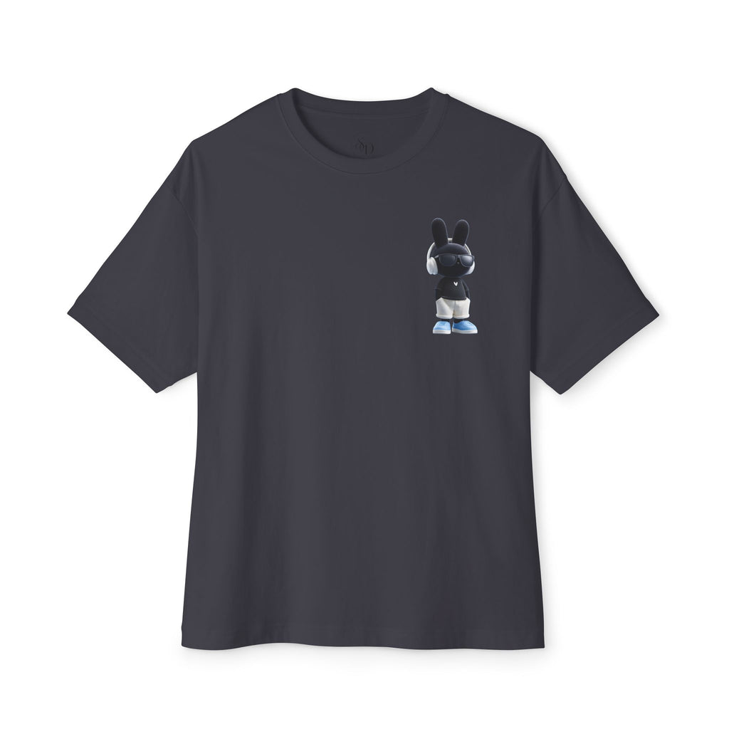 Oversized | Black Bunny Character Tee | Bunny Graphic T-Shirt