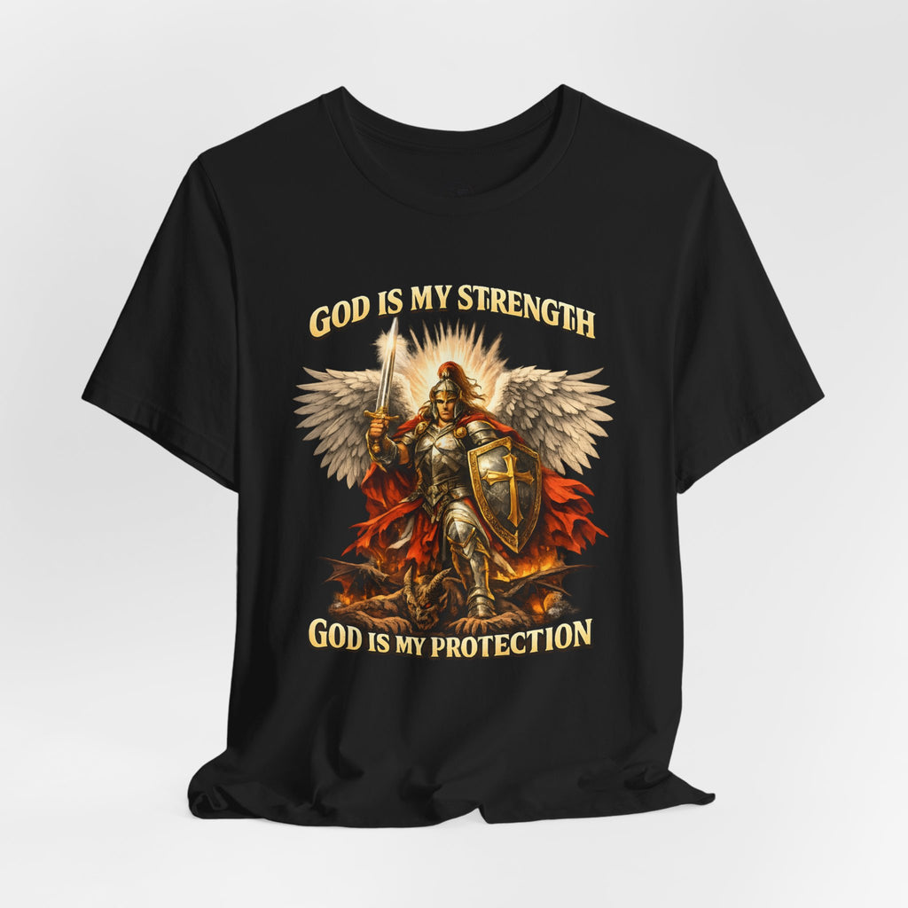 Christian Warrior T-Shirt | God Is My Strength & Protection | Faith Shirt