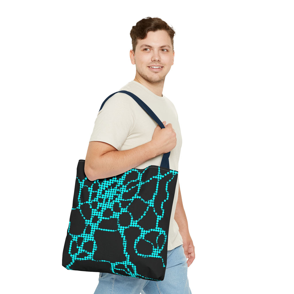 Modern Abstract Tote Bag | Blue Pattern Everyday Shopper