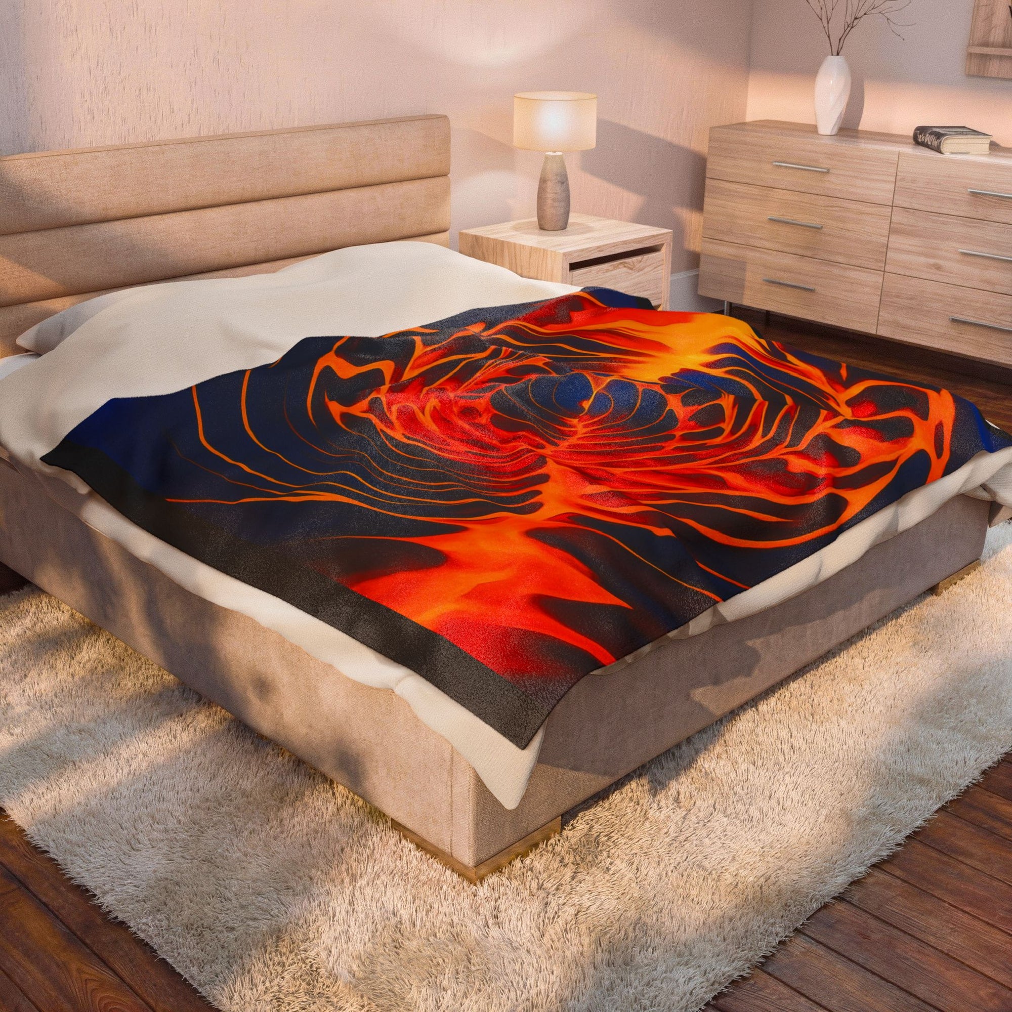 Abstract Spiral Plush Blanket | Cozy Velveteen Throw | Modern Home Decor