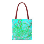 Ocean Swirl Tote Bag | Turquoise Abstract Beach Shopper