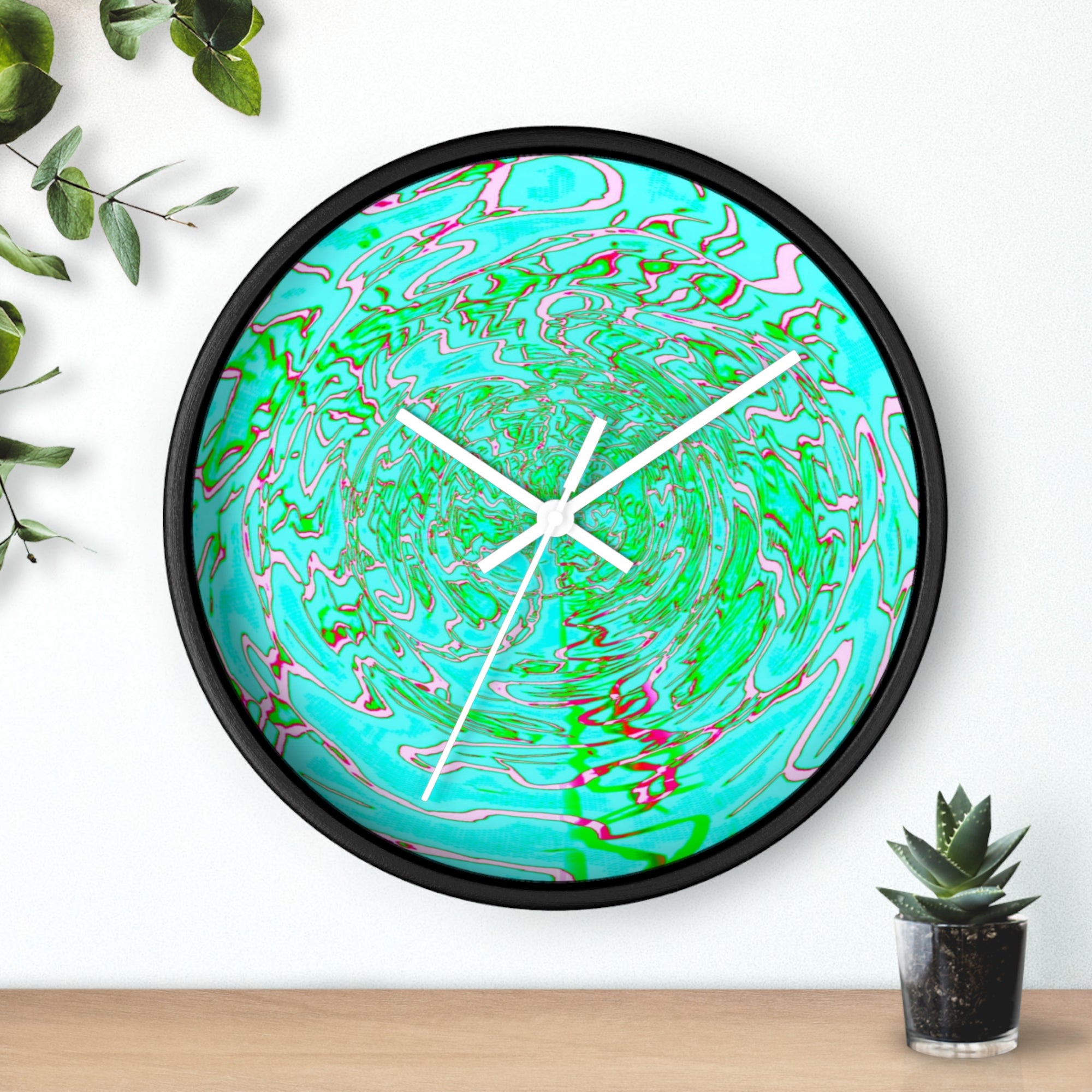 Green Abstract Wall Clock | Modern Silent Clock