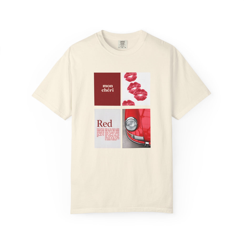 Cotton T-Shirt | Mon Chéri Aesthetic Kiss, Car Print