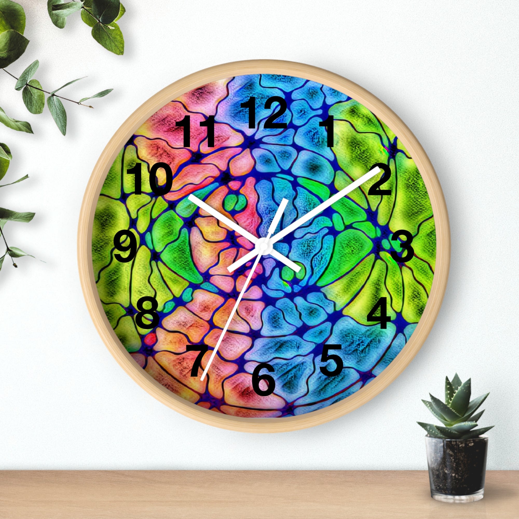 Vibrant Abstract Splatter Wall Clock | Colorful Modern Art Decor | Silent Unique Gift