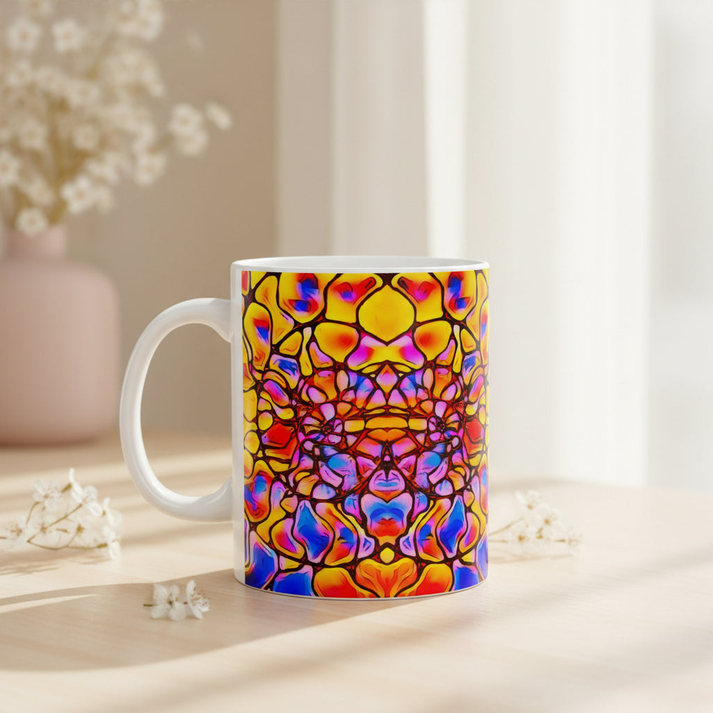 Bold Abstract Mug | Colorful Ceramic Coffee Cup | Modern Kitchen Decor