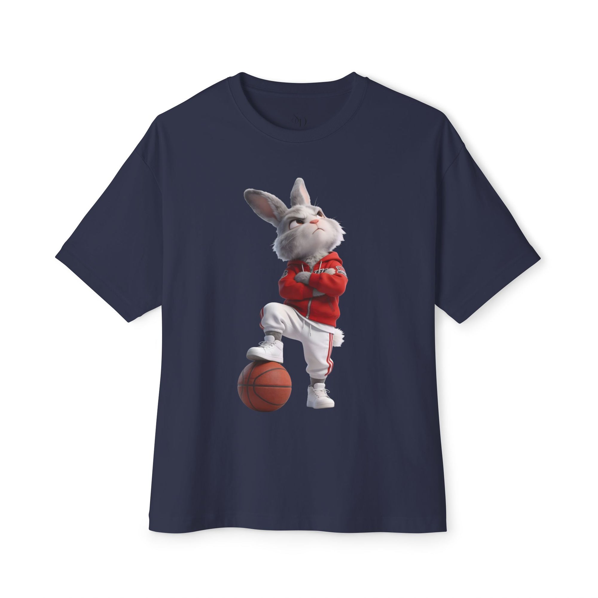 Oversized Bunny Basketball Player Graphic T-Shirt