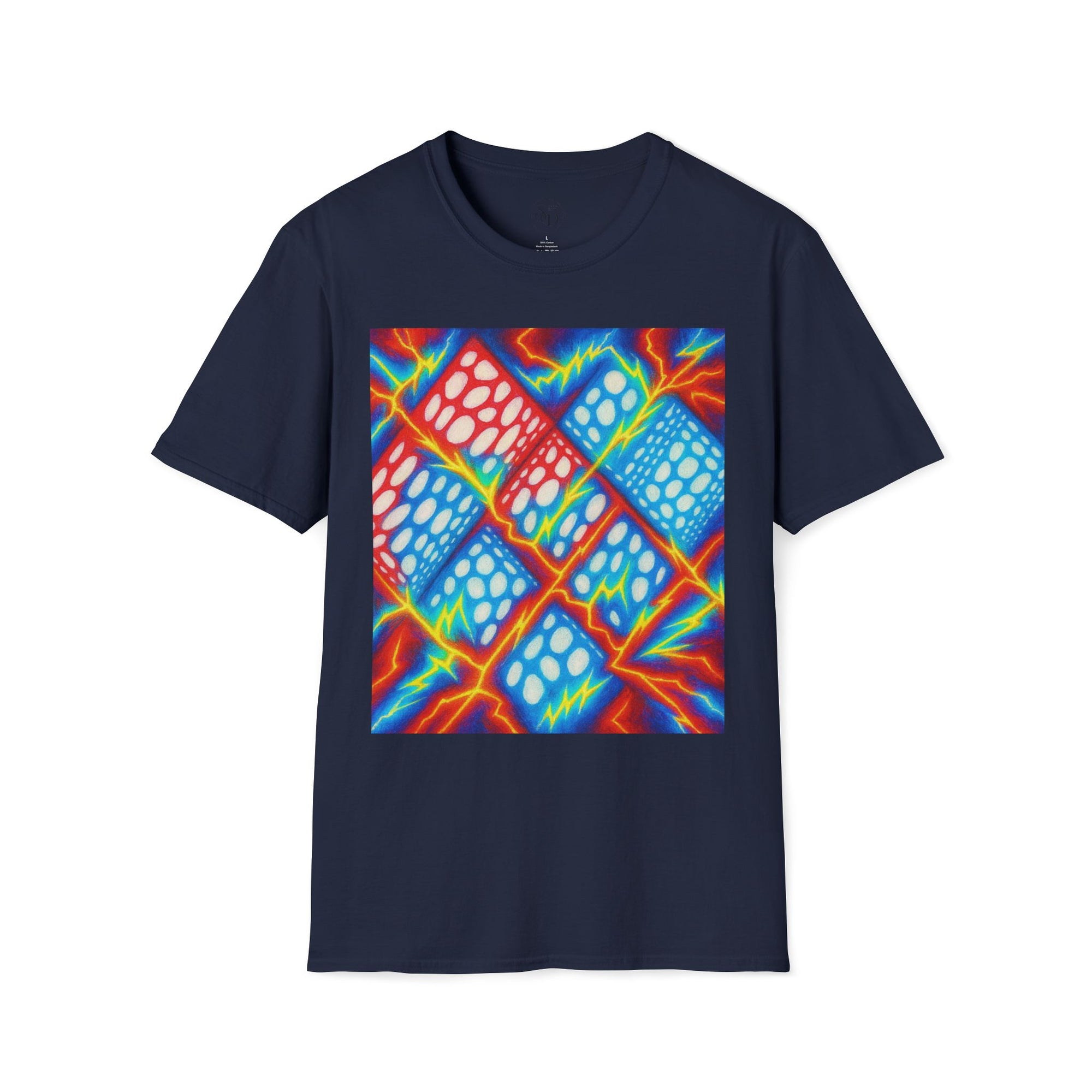 Geometric Neuro-Art T-Shirt | Bold Colorful Unisex Cotton Tee