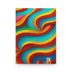 Retro Wave Abstract Notebook | Colorful Vintage Art Journal