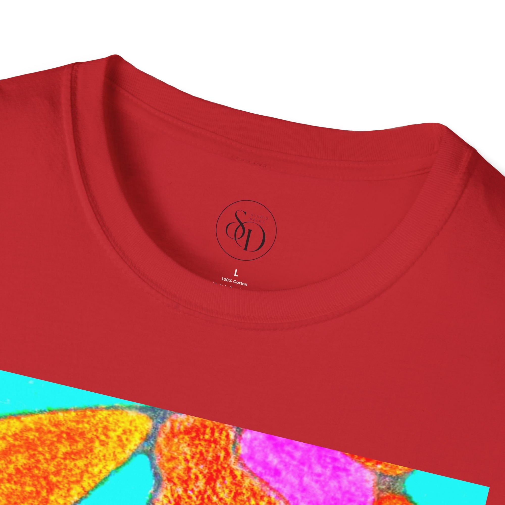 Abstract Floral T-Shirt | Pink Orange Art Graphic Tee