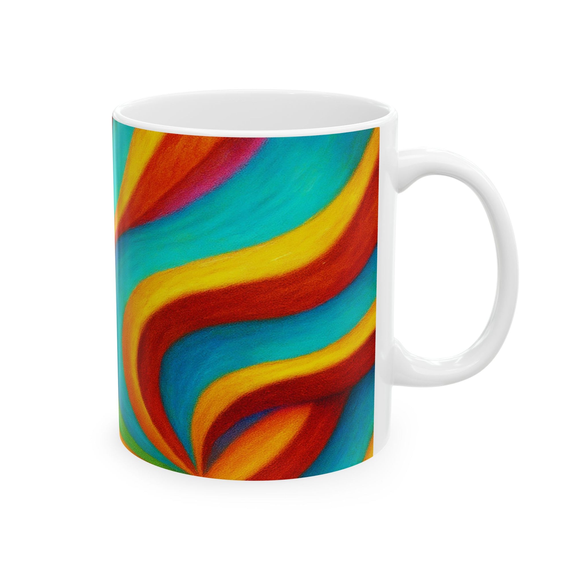 Retro Swirl Mug | Colorful Ceramic Coffee Cup | Modern Art Gift