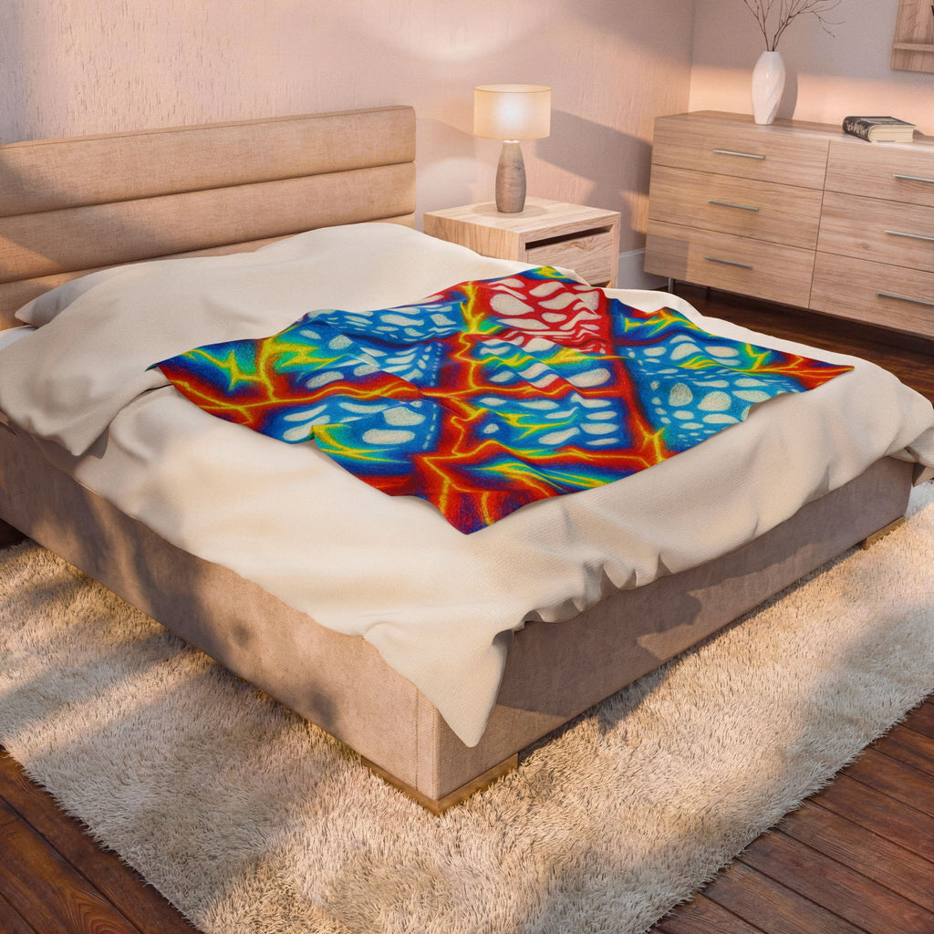 Colorful Plush Blanket | Cozy Velveteen Throw | Kids Room Decor