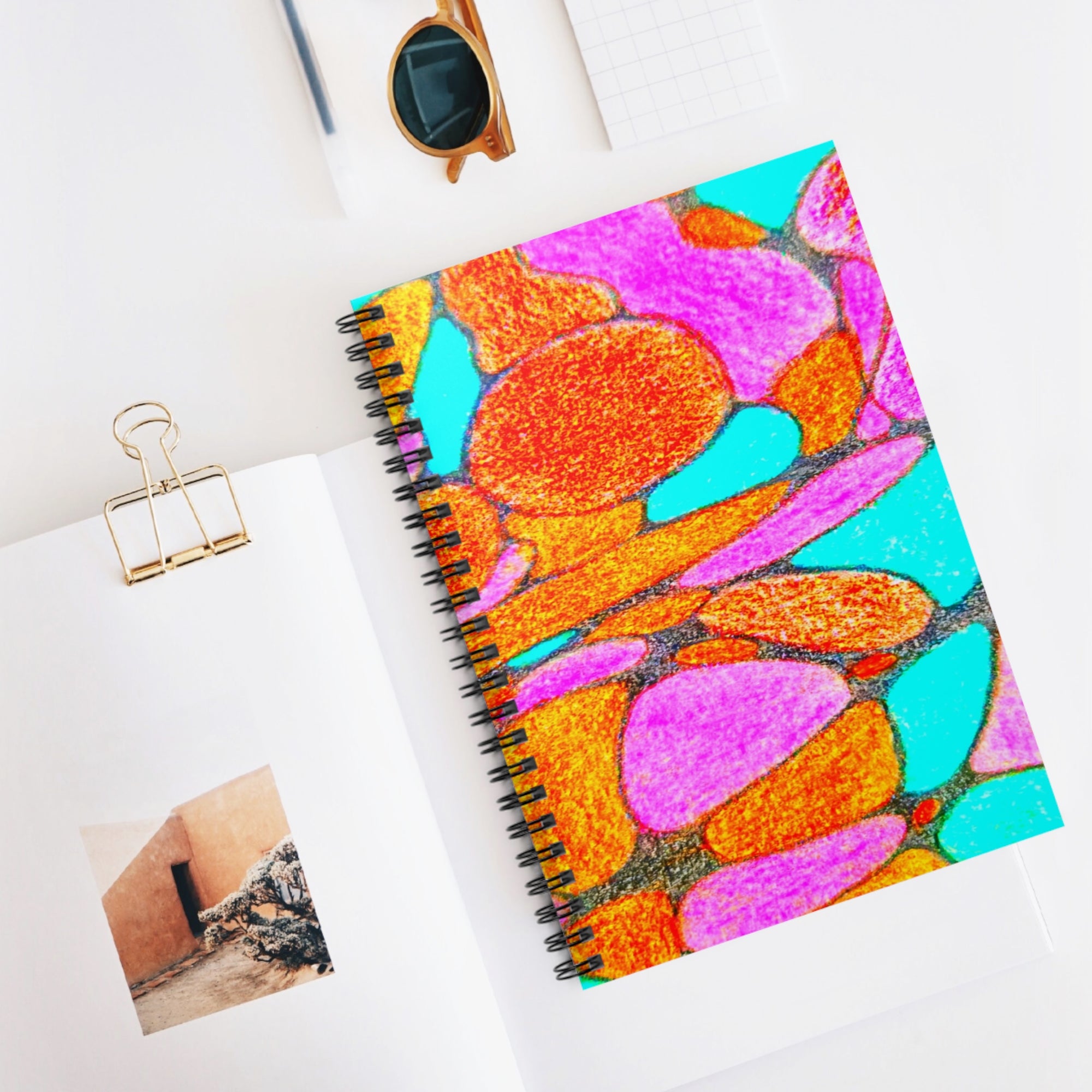 Vibrant Pop Abstract Notebook | Colorful Aesthetic Spiral Journal