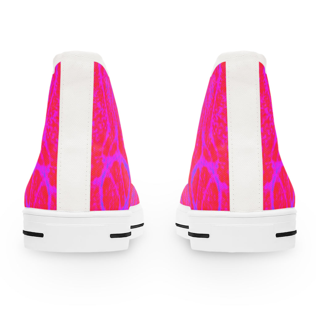 Women’s High Top Sneakers | Pink Blue Neuro-Art Canvas Shoes