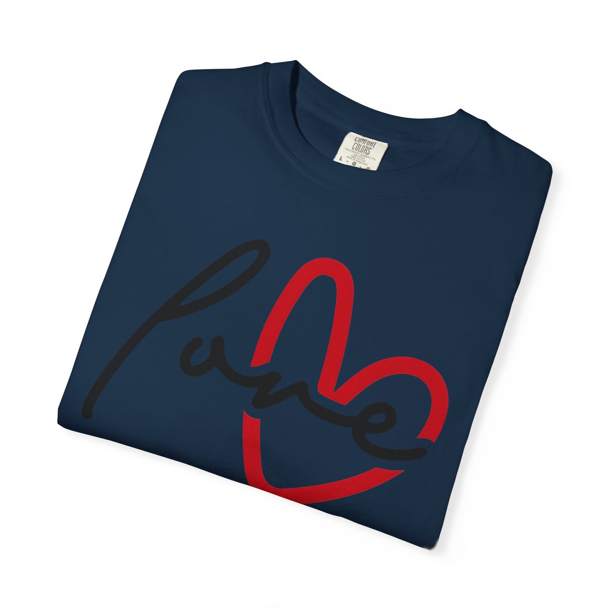 Love Script Heart T-Shirt, Minimalist Valentine's Tee