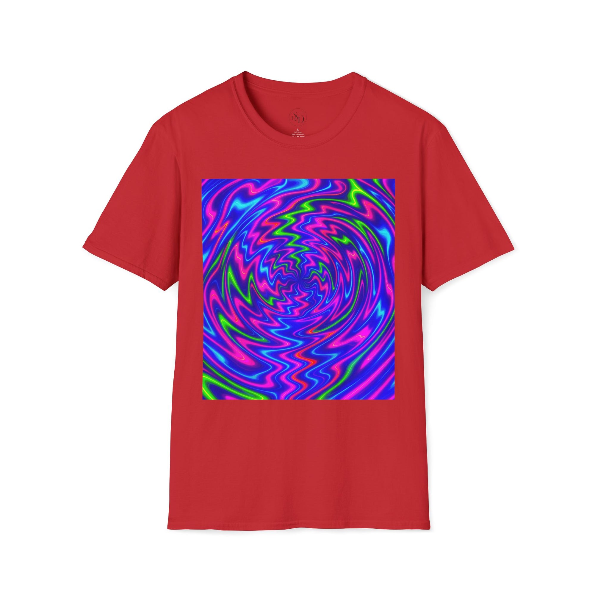 Neon Swirl Abstract T-Shirt | Lightweight Unisex Cotton Tee