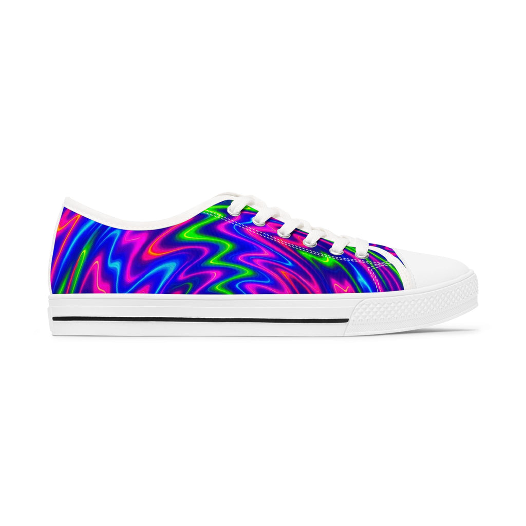 Psychedelic Low Top Sneakers: Vibrant Women's Casual Shoes