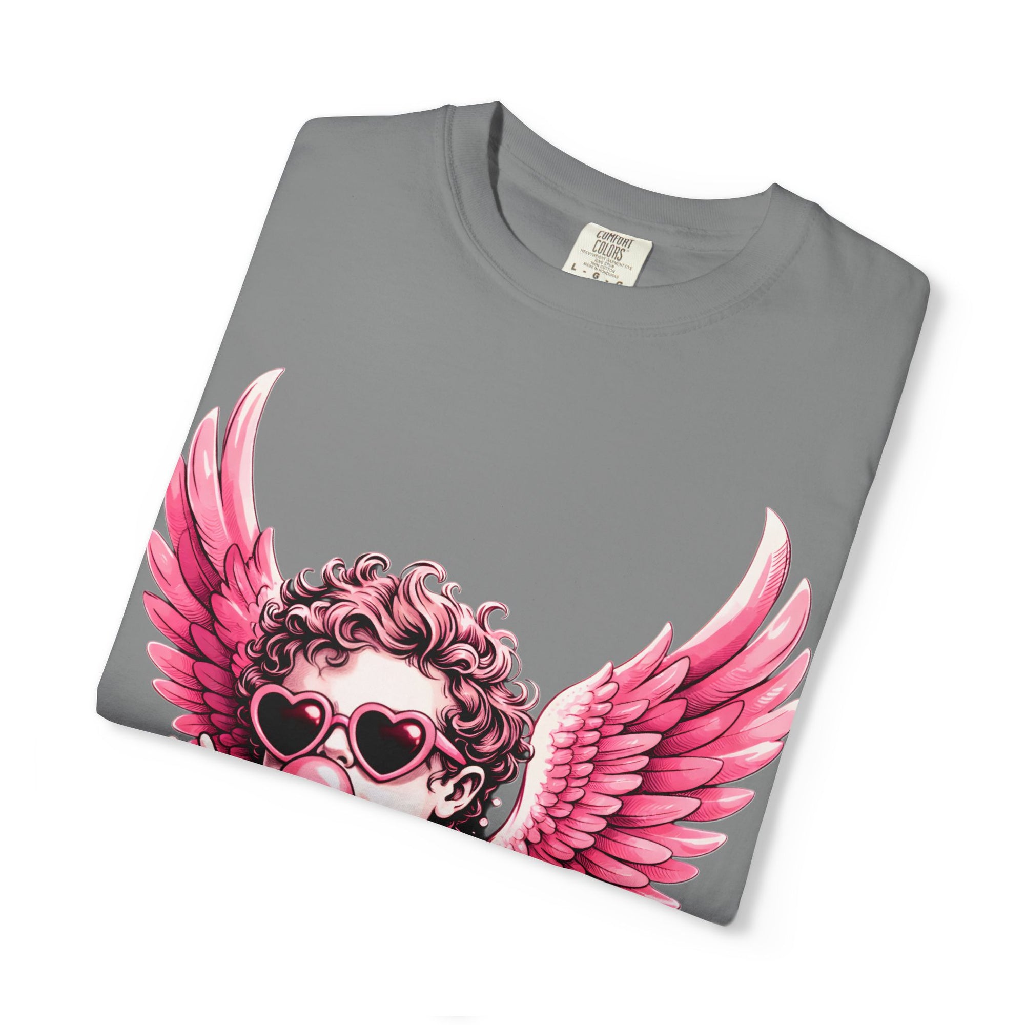 Pink Cherub Angel bubblegum sunglasses T-Shirt | Cupid winged baby graphic