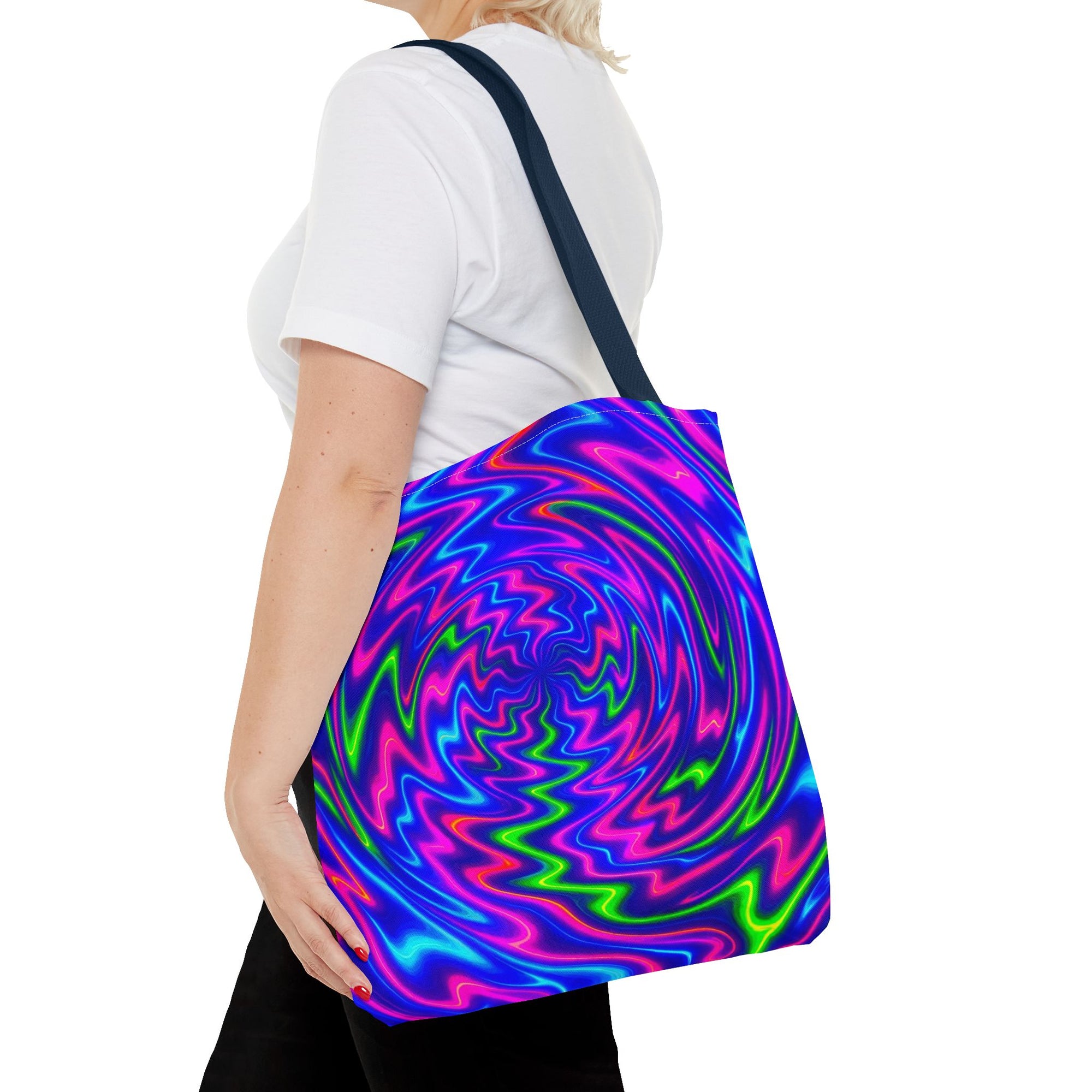 Vibrant Psychedelic Tote Bag, Boho Eco Shopping Bag, Colorful Gift Idea, Beach Bag, Art Bag, Festival Vibe